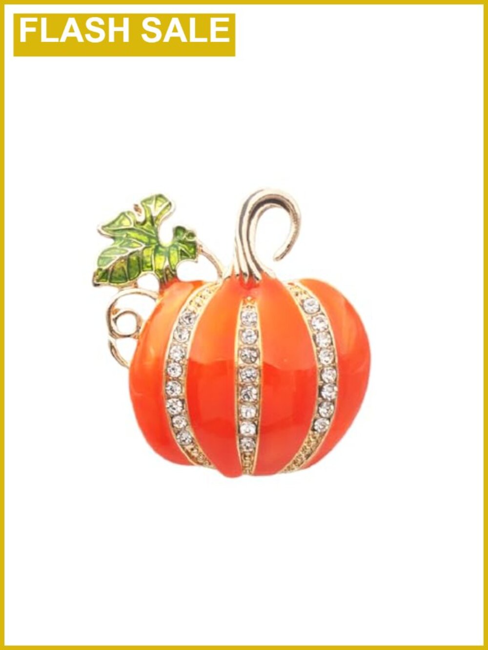 Rhinestone Pumpkin Brooch Pin Fall Thanksgiving Jewelry Lapel Pin